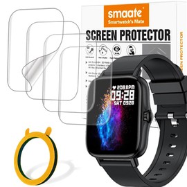 smaate Soft Screen Protector Compatible with 1.69” or 1.7” smartwatch Iaret I18, Tensky 208BT, ANDFZ T42, Geelyda Y20 Pro, Smaiit Y22, WZWNEER Y20GT, and Boquaw P90, 4 pcs TPU