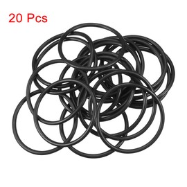 sourcing map Pack of 20 Gaskets, O-Rings, 50 mm, AD 43.8 mm, ID 3.1 mm Width, Nitrile Rubber, Metric Sealing Rings, Rubber Washers for Tap, Hose, Oil, Acid, Resistant Hose