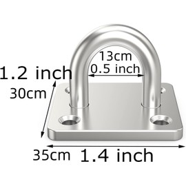 Jingelmall 4pcs 35*30mm M5 Pad Eye Ceiling Hook Wall Hook Rectangular Pad Eye Awning Hook for Sailboat Marine Fixing Construction Wooden Door Cupboard Lights Hooks with Screws 304 Hardware Eye Plate