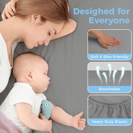 VigorVortex Grounding Fitted Sheet Improve Sleep Conductive Earthing Sheet 10% Pure Silver and 90% Organic Cotton 39x80x10in Gray