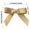 Micomon 50pcs 1-1/2" Gold Satin Ribbon Bows Without Twist Ties