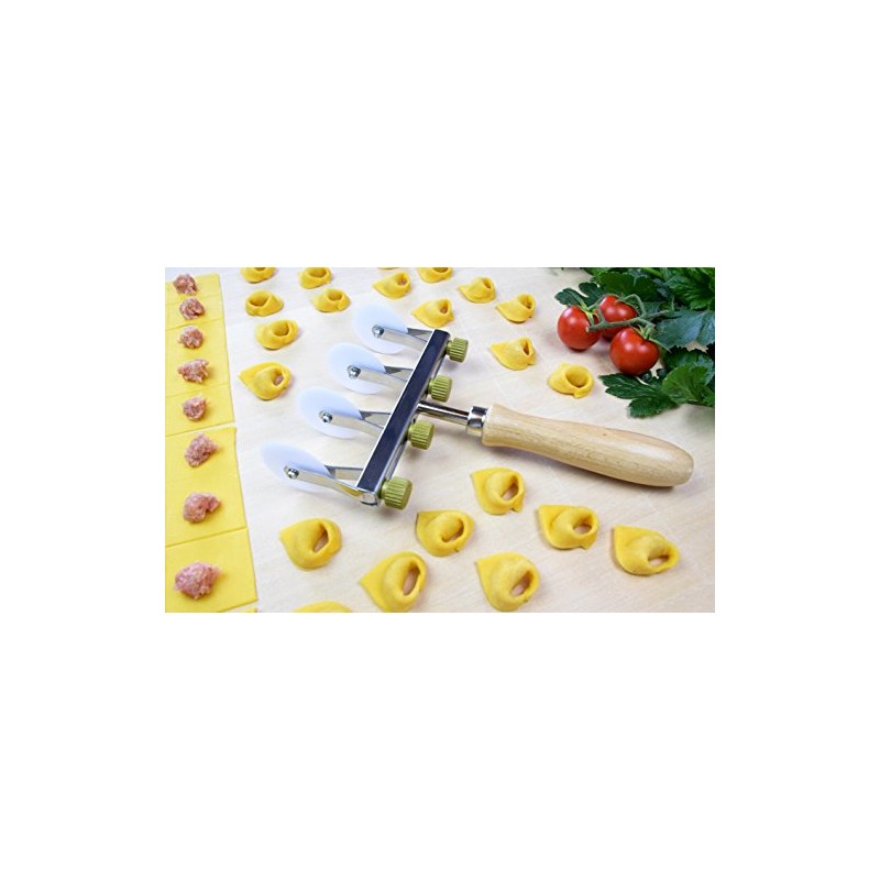 Tagliapasta.com Adjustable Dough Cutter with 4 Smooth Pom blades 990230