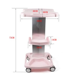 Salon Trolley Stand - Aluminum Alloy + ABS Salon Rolling Cart Trolley Holder Stand for Beauty Salon Machines 28.74"x18.11"x14.96", Maximum Load 33lbs (Pink)