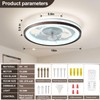 FTZVRD Ceiling Fan with Light and Remote, 19" Low Profile