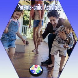 JRD&BS WINL Soccer Hover Football for Families&Team Games. Colorful LED Light for Teen Boy and girl Birthday Presents Gifts Boys Toys 3-12(Style2 Blue)