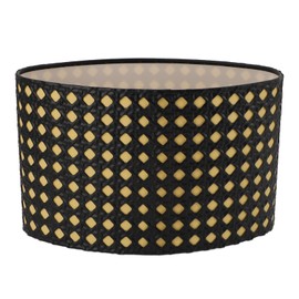 Lampshade Oval Shaped Hollow Metal Carved Compatible E27 E14 Caliber Lampholders Lamp Cover for Office Bedroom Living Room Black and Yellow Liner