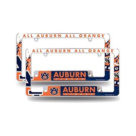 Auburn University Tigers (Set of 2) Chrome Metal License Plate Frames with Bold Full Frame Design