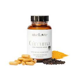 Cúrcuma con Pimienta Negra | Suplemento Alimenticio Natural | 60 Cápsulas | Rinde 60 Días | Cápsula Vegana