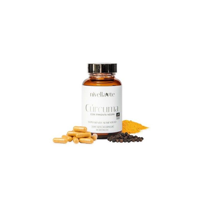 Cúrcuma con Pimienta Negra | Suplemento Alimenticio Natural | 60