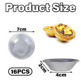 16 Pieces of Aluminum Egg Tart molds Yorkshire Pudding tin Muffin tin ramekins for air Fryer Pudding Moulds Cupcake Cups Non-Stick Mini Baking Pudding Tins Set for Egg Tart Baking Tray Cupcake Cup