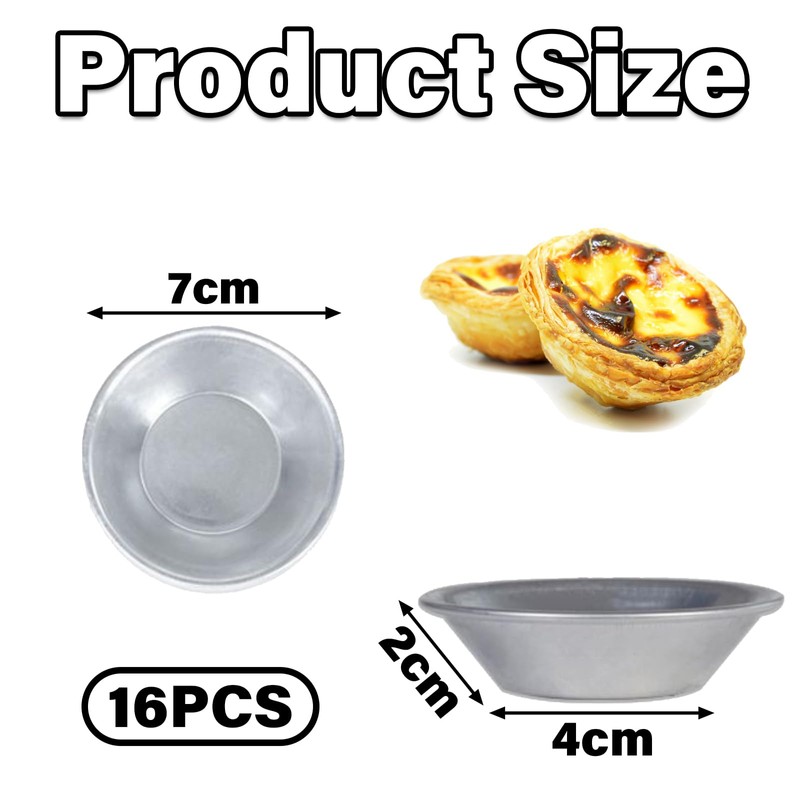 16 Pieces of Aluminum Egg Tart molds Yorkshire Pudding tin