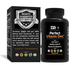 HFL Perfect Vitamin D&K by Dr. Sam Robbins | Vitamin D3 & K2 (MenaQ7® MK-7) | 3 Month Supply | 2X Absorbable | Vegan, Plant-Based, Micro-Encapsulated.