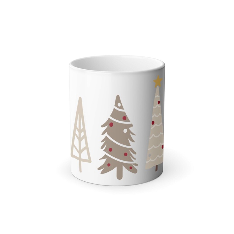 Thermoreagierende Tasse Magische Tasse – Weihnachtsbäume Winter Geschenk Weihnachtsmann –