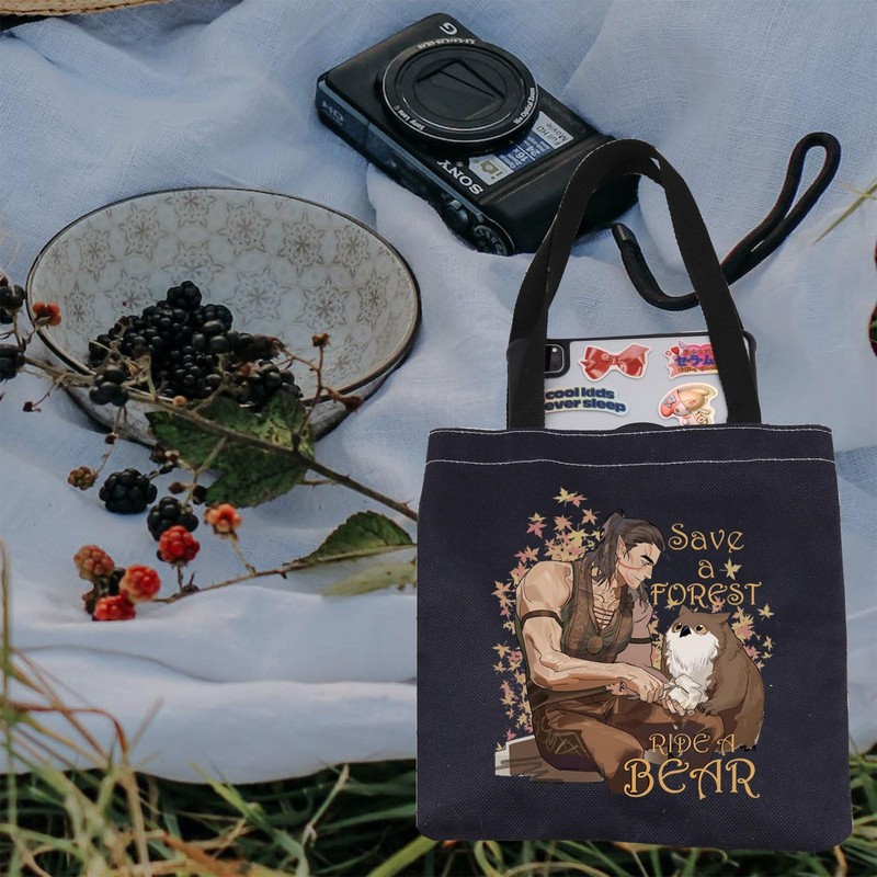 JTOUK Save a Forest Ride a Bear Tote Bag Halsin
