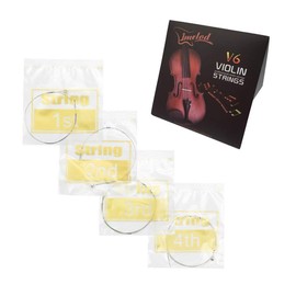 Imelod Violin Strings Universal Full Set (G-D-A-E) Violin Fiddle String Strings Steel Core Nickel Silver Wrapped with Nickel-Plated Ball End for 4/4 3/4 1/2 1/4 Violins (1 Set)