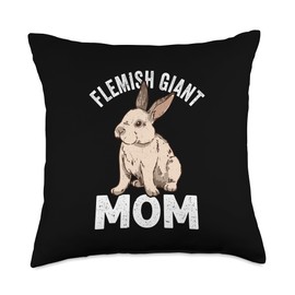 Rabbit Lover Design with Flemish Giant Throw Pillow
