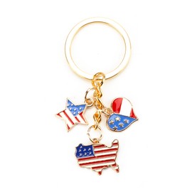 MUCOOS Independence Day Keychain, USA Flag Keychains, Gifts for Independence Day, Patriotic Keychain