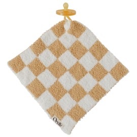 Orelle Checkered Baby Pacifier Lovey Blanket | Brown