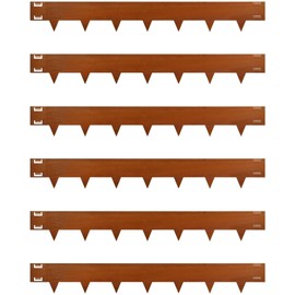 Corten Steel Landscape Lawn Edging, 40" L x 5" H,6 Pack Steel Edging for Landscaping,Metal Landscape Edging, Metal Edging for Landscaping(180 Degree Bend, Rusted)