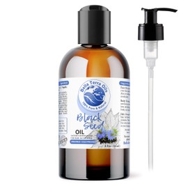Bella Terra Oils Black Seed Oil. 8oz. 100% Pure. Cold-pressed. Unrefined. Nigella Sativa Black Cumin Oil. Chemical-free. Rich in Antioxidants. Natural Moisturizer for Hair, Skin