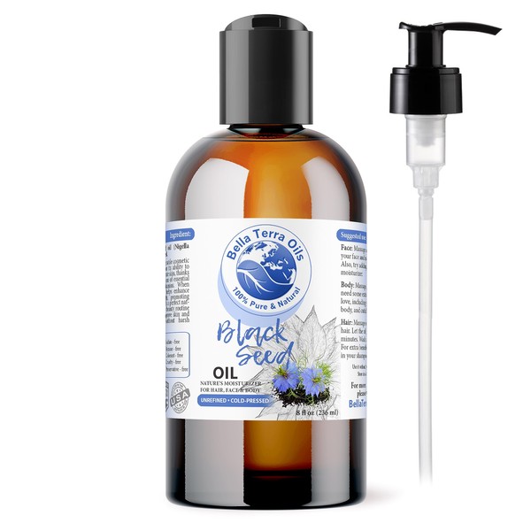 Bella Terra Oils Black Seed Oil. 8oz. 100% Pure. Cold-pressed.