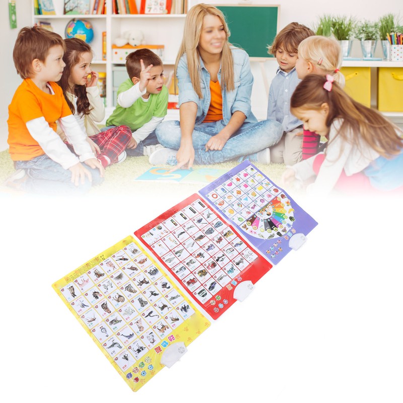 3pcs Sound Educational Posters Preschool Learning Poster Parent Child Interaction