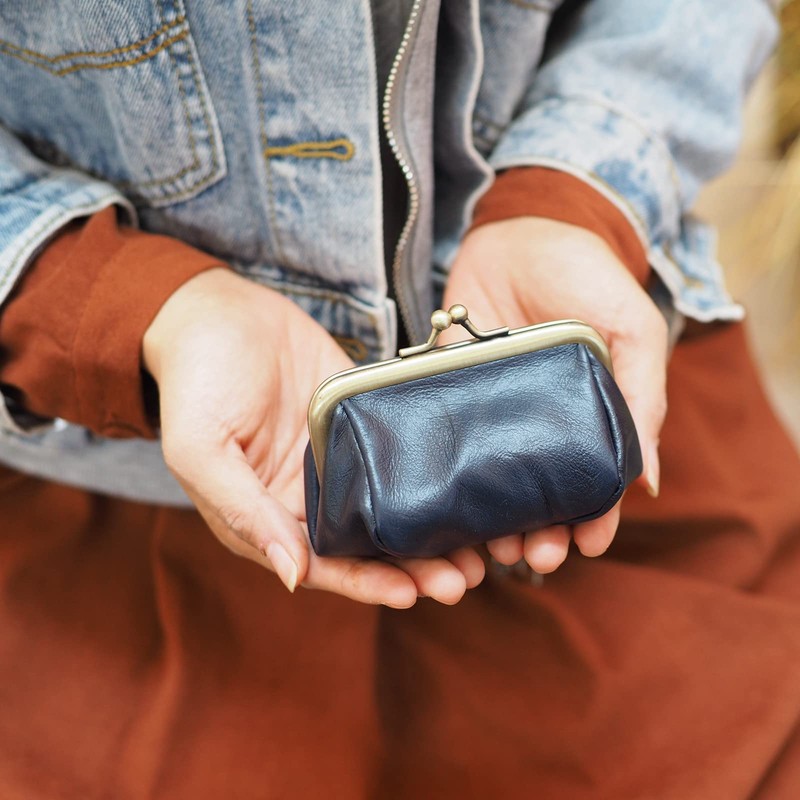 Kaaipee Coin Purse Genuine Leather Coin Case for Men and