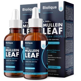 Balance ? Mullein Leaf Liquid Drops - 120ml - 4 Month Supply - High Strength - Vegan - 120 Servings - Premium Mullein Leaf Extract - 6,000mg per Bottle - Fast Absorption - UK Made by Balance (2X Pack)