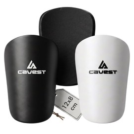 Cavest Mini parastinchi da calcio per bambini e adulti, piccoli, 12 x 8 cm, ultraleggeri 30 g, con schiuma EVA, mini parastinchi da calcio, comodi e resistenti, bianco e nero