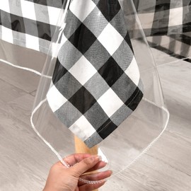 XWZO PVC Clear Plastic Tablecloth Protector 0.1mm Thick, Outdoor Table Protector, Waterproof/Oil-Proof Plastic Transparent Table Cover (137 cm x 240 cm)