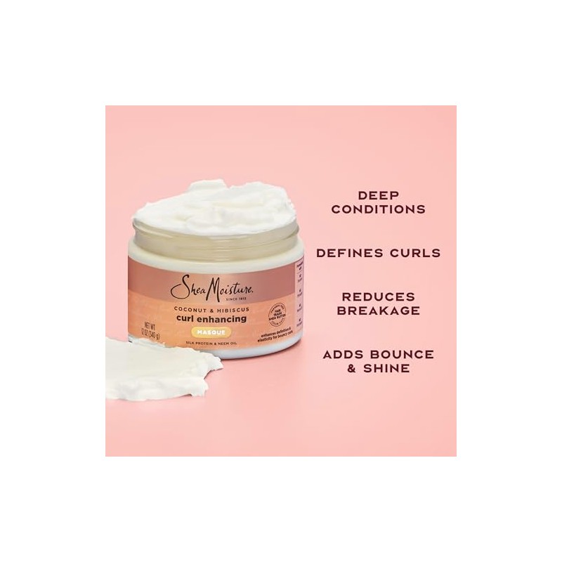 SheaMoisture Coconut & Hibiscus Masque Hair Treatment, 12 Ounce