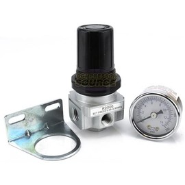 THB 1/4" Mini Air Pressure Regulator for Compressed air Compressor w/Gauge