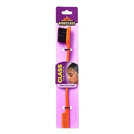 AFROCLASS - Bürste Class Baby Hair Doppelkopf Kamm Rand Orange