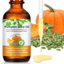 Pumpkin Seed Oil for Hair Growth, 100% Pure Raw Cold Pressed Pumpkin Oil for Dry Damaged Hair, Moisturizing Scalp for All Hair Types 2 Fl Oz