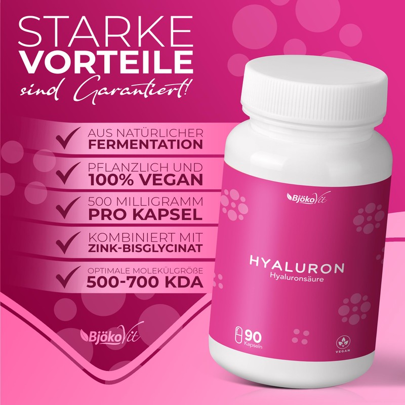 Hyaluronic Acid Capsules - High Dose with 500 mg Hyaluronic