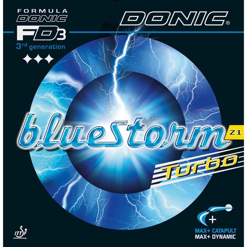 Donic Bluestorm Z1 Turbo, table tennis rubber, Black , 2,3