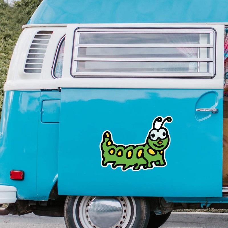 Extra Large 460mm 'Colourful Caterpillar' Permanent Sticker Decal for Cars/Windows/Bins/Walls