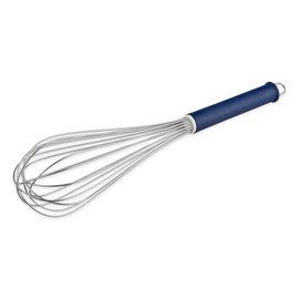 thermohauser Whisk (Stainless Steel) 35cm Length Blue Plastic Handle and Hanger with 16 Loops