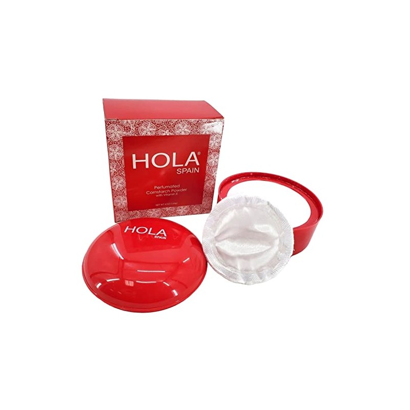 Hola España Skin Petal Body Talc Polvo y Puff 4