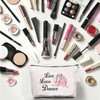 CREATCABIN Canvas Make Up Bags Printed Cosmetic Live Love Dance