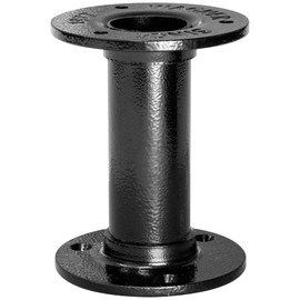 Wagner Industrial Pipe Furniture Leg/Table Leg/Furniture Foot Diameter 30 x 100 mm Includes Two Mounting Plates Diameter 75 mm Powder-Coated Steel Black 12501001
