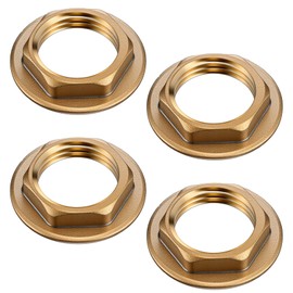 4 Pack 1/2 Inch NPT Female Locks Nut Pipe Fitting Lock Nut with Flange Brass Lock Nuts Gasket Hex Brass Female Locknut for Water Gas Oil