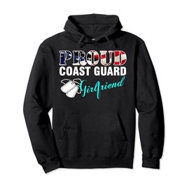 Vintage Proud Coast Guard Girlfriend With American Flag Gift Pullover Hoodie