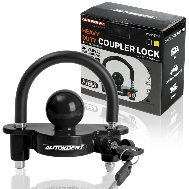 AUTOXBERT Trailer Coupler Lock Anti-Theft Adjustable Hitch Member Trailer Hitch