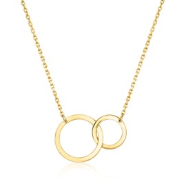 Canaria Italian 10kt Yellow Gold Interlocking-Circle Necklace. 16 inches