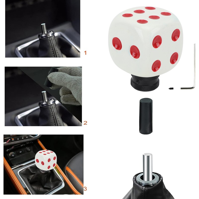 Dice Shape Shift Head Resin Gear Shifting Lever Knob Transmission