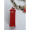 London Metal Charm Keychain - 3D Red Telephone Box Phone