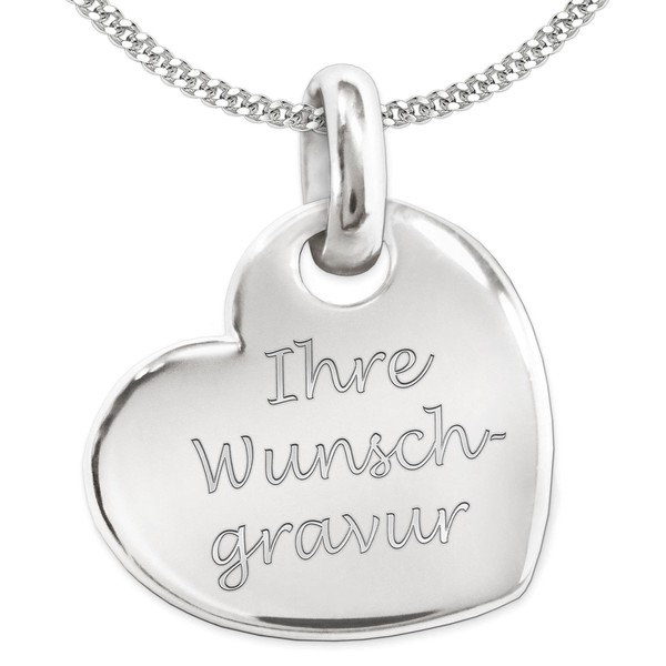 CLEVER SCHMUCK Silver Heart Necklace Pendant Large Heart 21 x