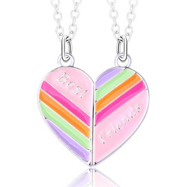 Friendship Necklace Best Friend Necklace for Girls Matching Heart Dolphin BFF Necklace for 2/3 Girls Friendship Gifts Trendy Stuff Christmas Jewelry Gifts Stocking Stuff for Teen Girls