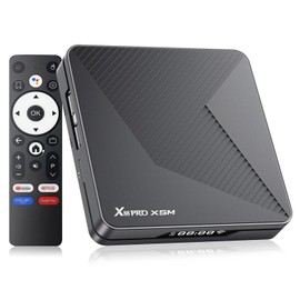 Android TV Box 14.0, Android Box 2025 4GB RAM 64GB Storage, Smart Box for TV with S905X5M 2.0GHz Quad-core CPU 4K Tv Box Support WiFi 6 2.4G/5.8G Dual-WiFi AI-SR 3D HDR10+ 1000M Ethernet BT5.0 USB 3.0